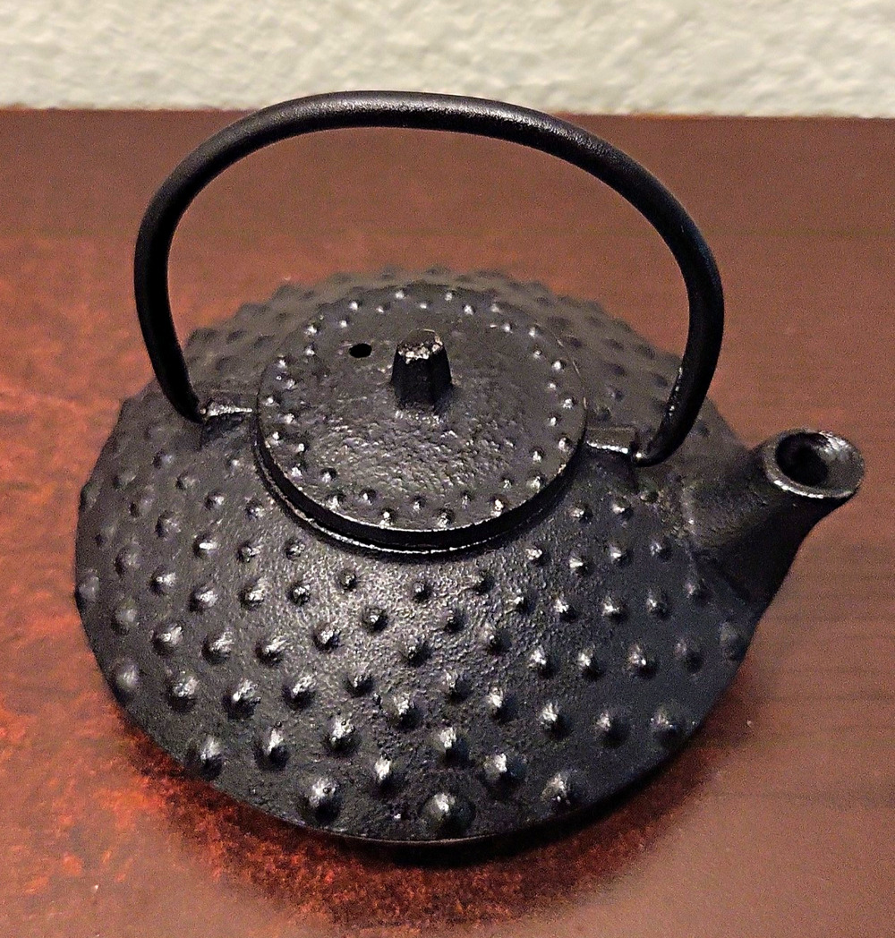 Cast Iron Black Hobnail Arare Teapot Kettle Japanese Style Small Tea Pot